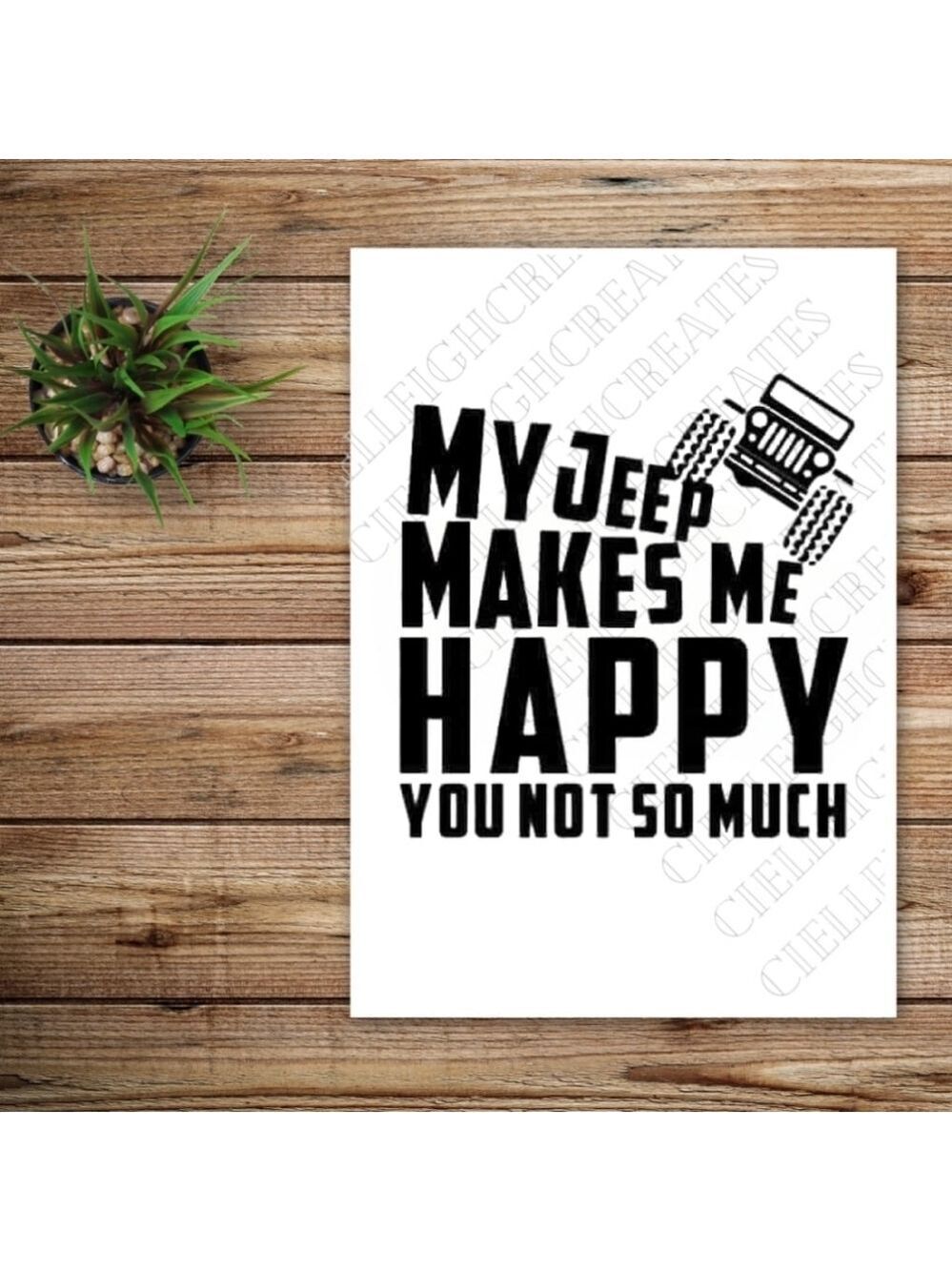 *2 for $20* My Jeep Makes Me Happy vinyl decal Sticker Handcrafted